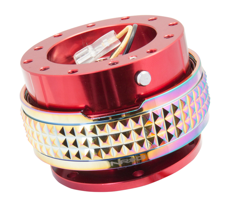 NRG Quick Release Kit - Pyramid Edition - Red Body / Neochrome Pyramid Ring - SRK-210RD/MC