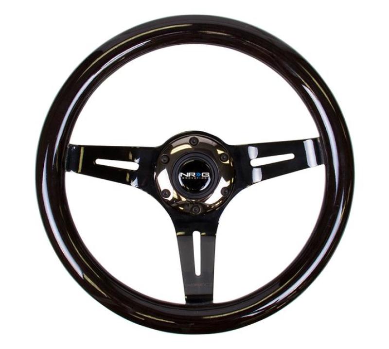 NRG Classic Wood Grain Steering Wheel (310mm) White w/Neochrome 3-Spoke Center - ST-310WT-MC