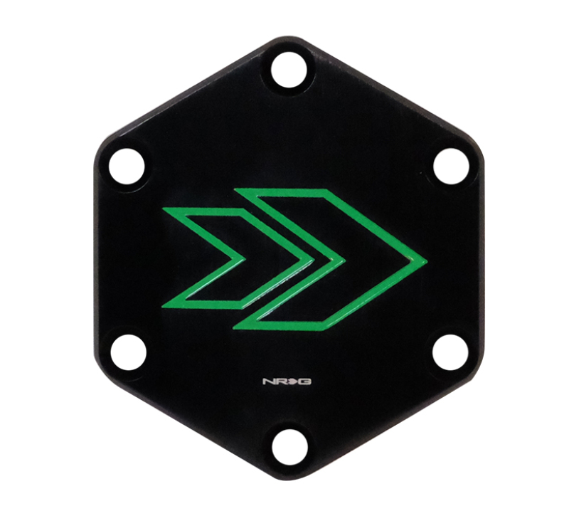 NRG Arrow Engraved Horn Delete Button- Green - STR-620GN