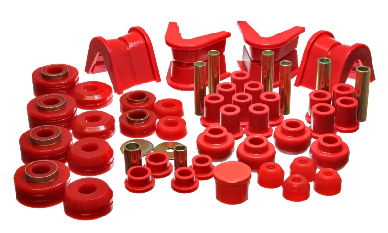 Energy Suspension 73-79 Ford F-150 Pickup 4WD Red Hyper-flex Master Bushing Set - 4.18107R