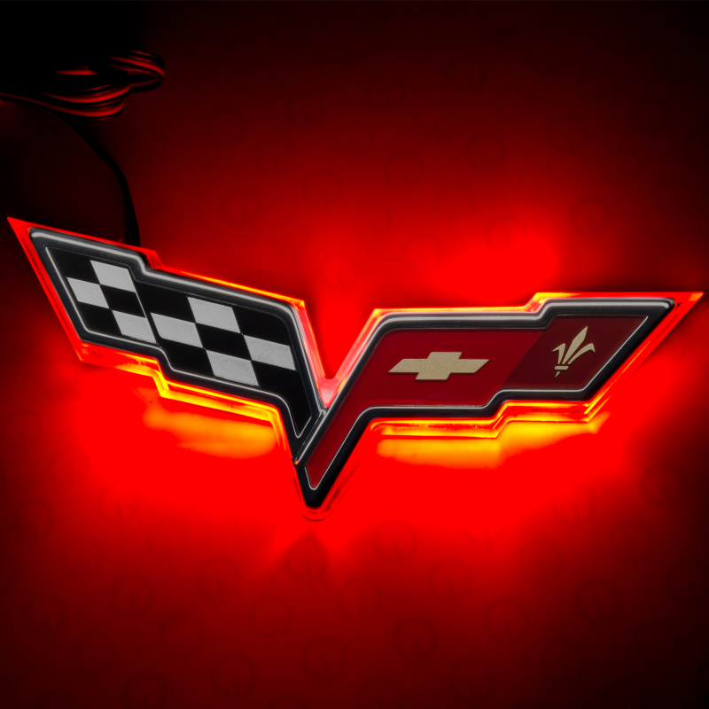 Oracle Chevrolet Corvette C6 Illuminated Emblem - Dual Intensity - Red - 3098-003