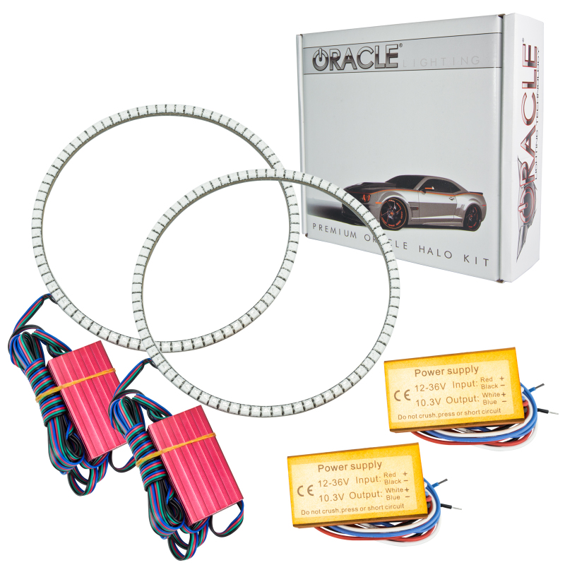Oracle Jeep Wrangler JK 07-17 LED Waterproof Halo Kit - ColorSHIFT w/ Simple Controller - 3943-504
