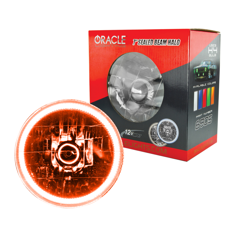 Oracle Pre-Installed Lights 7 IN. Sealed Beam - Amber Halo - 6905-005