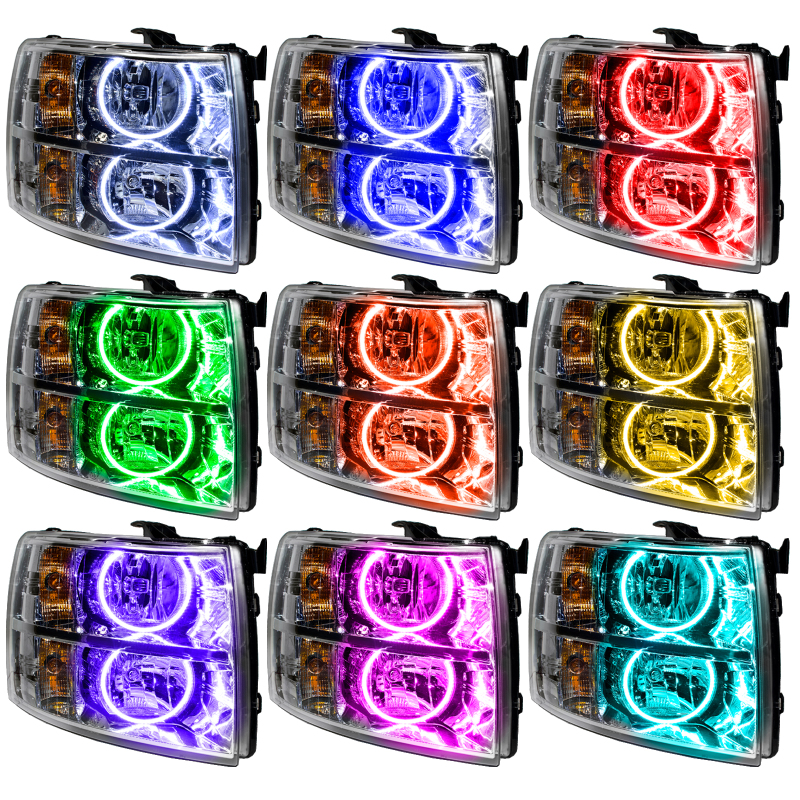 Oracle 07-13 Chevrolet Silverado SMD HL - Round Style - ColorSHIFT w/ Simple Controller - 7007-504