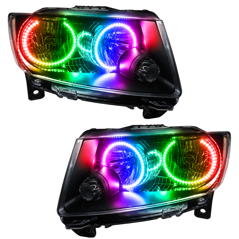 Oracle 11-13 Jeep Grand Cherokee SMD HL (Non-HID) - Chrome - ColorSHIFT w/ Simple Controller - 7070-504