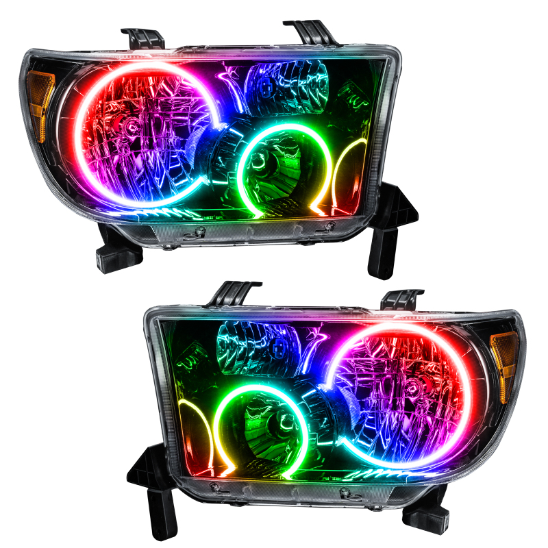 Oracle 07-11 Toyota Tundra Pre-Assembled Headlights- Black Housing - ColorSHIFT w/ Simple Controller - 7119-504