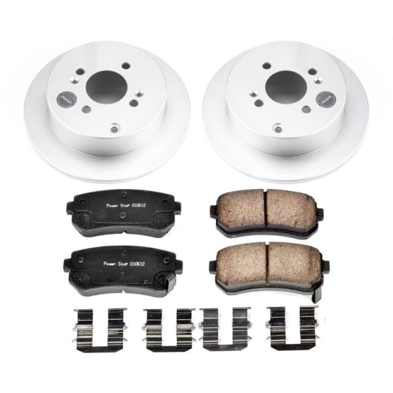 Power Stop 06-07 Hyundai Accent Rear Z17 Evolution Geomet Coated Brake Kit - CRK4653