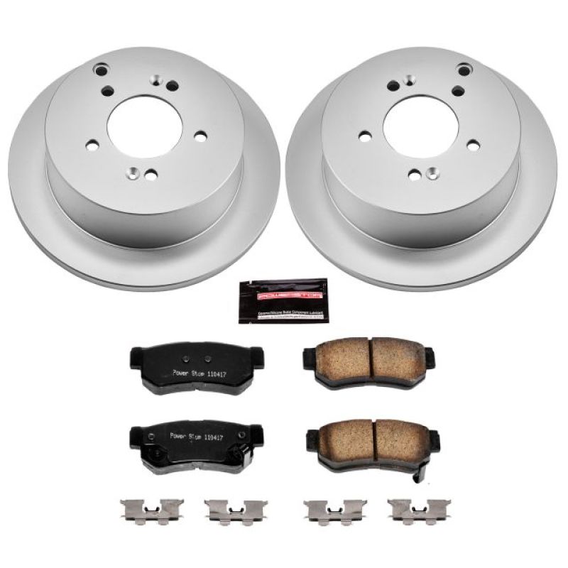 Power Stop 01-06 Hyundai Santa Fe Rear Z17 Evolution Geomet Coated Brake Kit - CRK5213