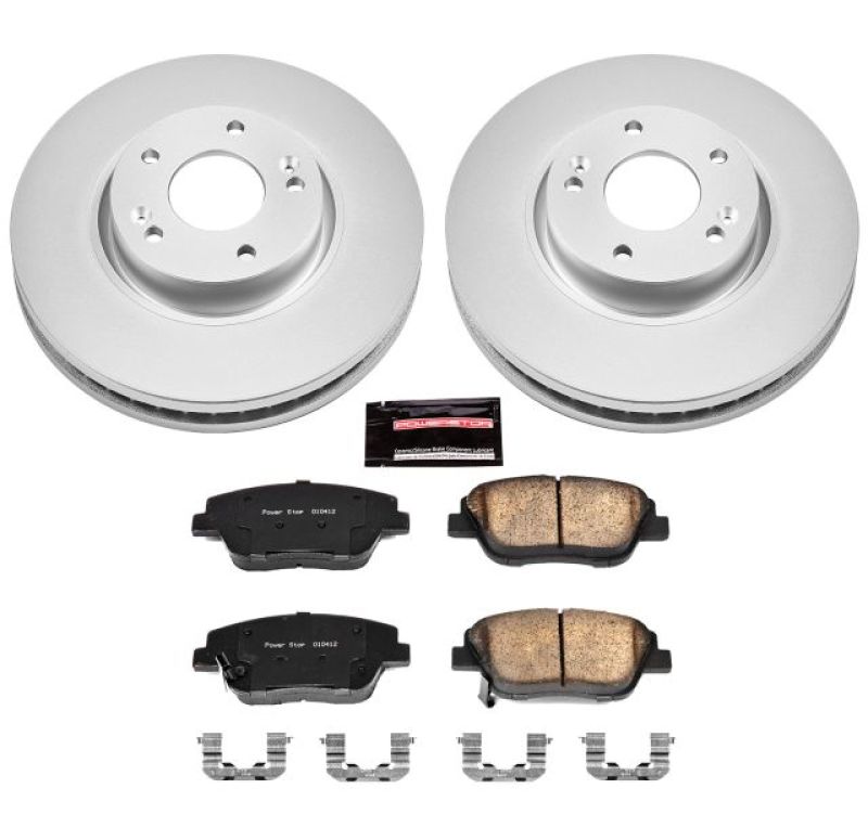 Power Stop 10-15 Hyundai Sonata Front Z17 Evolution Geomet Coated Brake Kit - CRK5377
