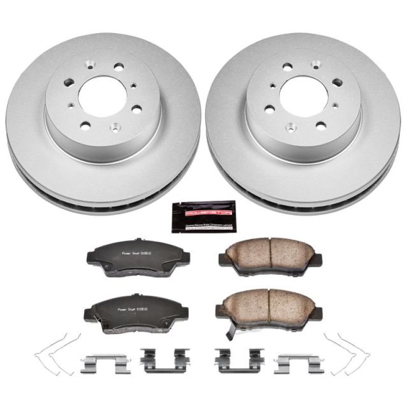 Power Stop 09-14 Honda Fit Front Z17 Evolution Geomet Coated Brake Kit - CRK5382