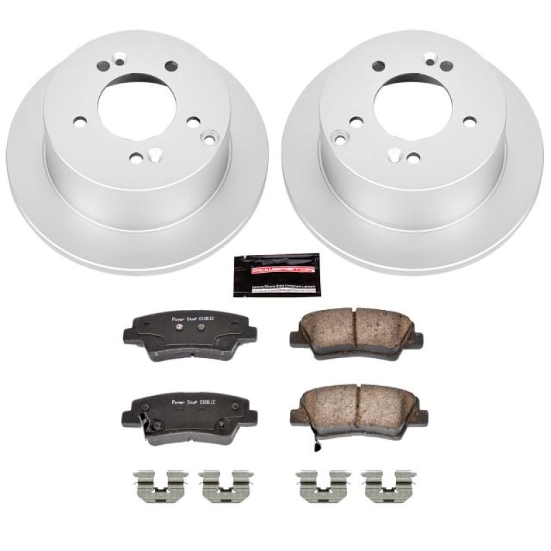 Power Stop 08-10 Hyundai Sonata Rear Z17 Evolution Geomet Coated Brake Kit - CRK5395