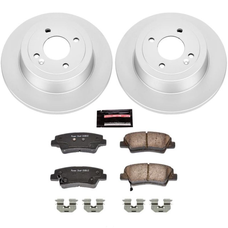 Power Stop 12-18 Hyundai Accent Rear Z17 Evolution Geomet Coated Brake Kit - CRK6507