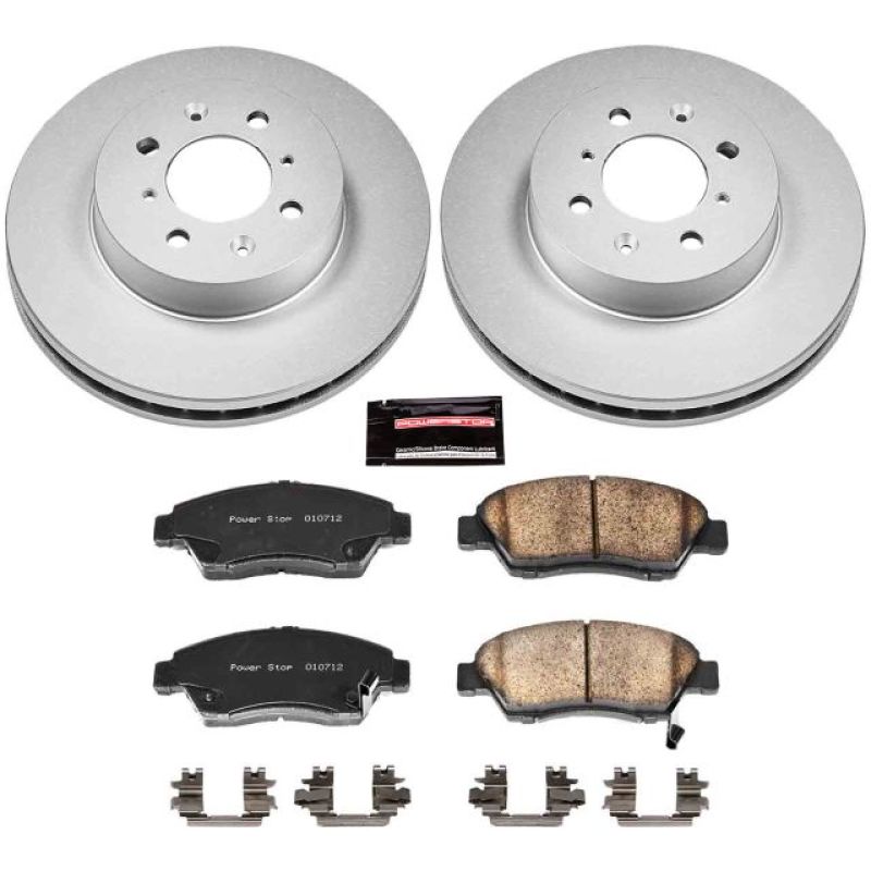 Power Stop 93-95 Honda Civic Front Z17 Evolution Geomet Coated Brake Kit - CRK694