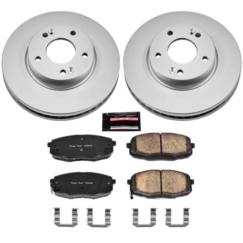 Power Stop 14-16 Kia Soul Front Z17 Evolution Geomet Coated Brake Kit - CRK6946