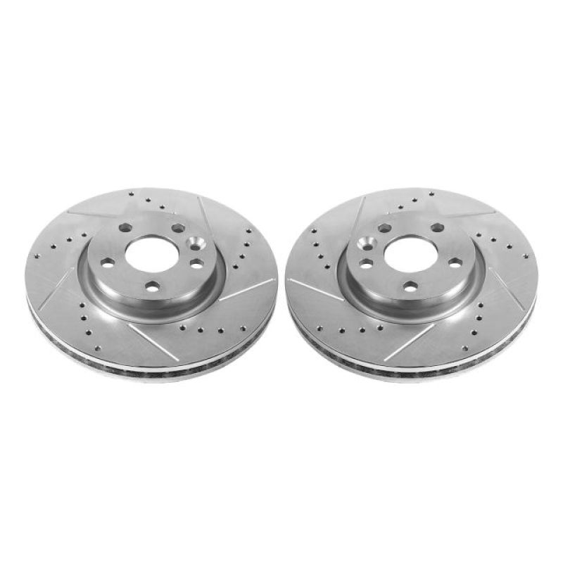 Power Stop 12-15 Land Rover Range Rover Evoque Front Evolution Drilled & Slotted Rotors - Pair - EBR1000XPR