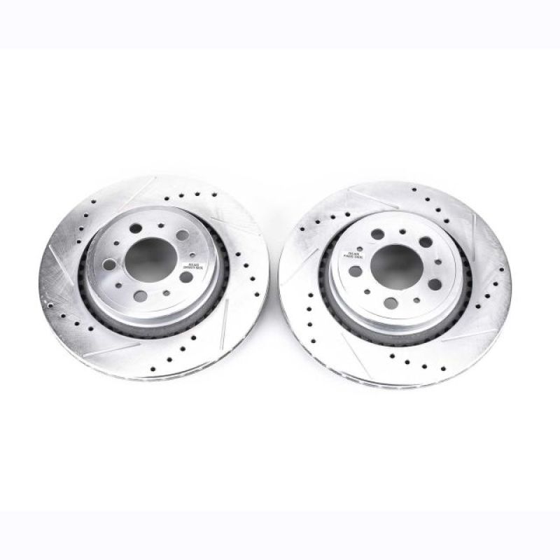 Power Stop 03-14 Volvo XC90 Rear Evolution Drilled & Slotted Rotors - Pair - EBR1077XPR