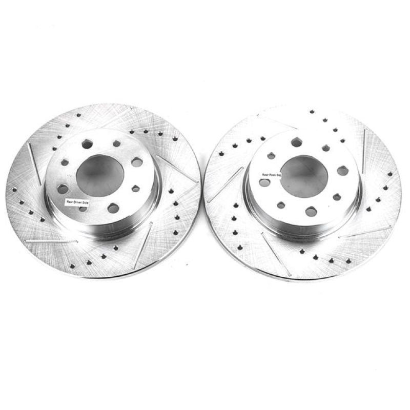 Power Stop 13-18 Fiat 500 Rear Evolution Drilled & Slotted Rotors - Pair - EBR1405XPR
