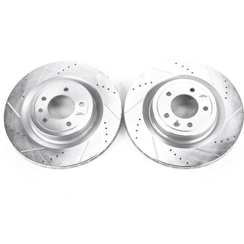 Power Stop 2017 Land Rover Discovery Rear Evolution Drilled & Slotted Rotors - Pair - EBR1496XPR