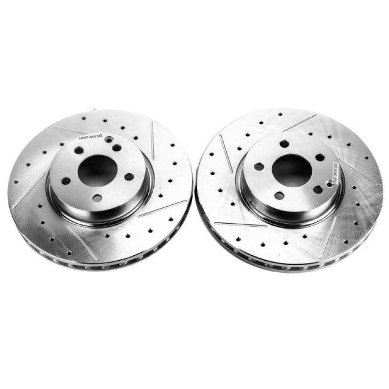 Power Stop 17-19 Audi A4 Front Evolution Drilled & Slotted Rotors - Pair - EBR1637XPR