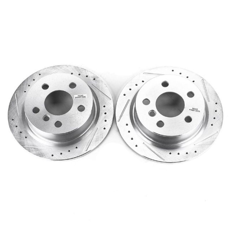 Power Stop 14-19 Mini Cooper Rear Evolution Drilled & Slotted Rotors - Pair - EBR1648XPR