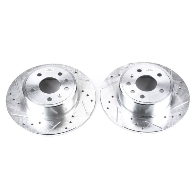 Power Stop 99-03 Saab 9-3 Rear Evolution Drilled & Slotted Rotors - Pair - EBR612XPR