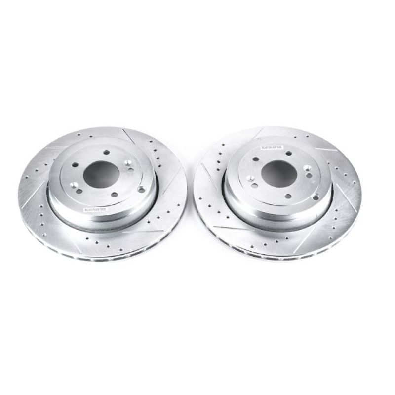 Power Stop 10-16 Hyundai Genesis Coupe Rear Evolution Drilled & Slotted Rotors - Pair - JBR1528XPR