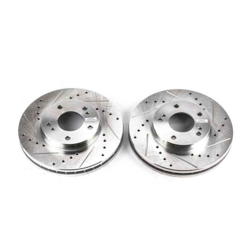 Power Stop 89-96 Nissan 300ZX Front Evolution Drilled & Slotted Rotors - Pair - JBR552XPR