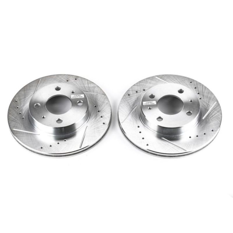 Power Stop 95-98 Nissan 200SX Front Evolution Drilled & Slotted Rotors - Pair - JBR754XPR