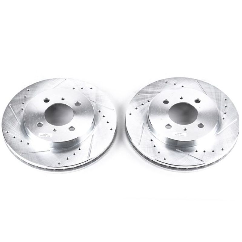 Power Stop 02-07 Mitsubishi Lancer Front Evolution Drilled & Slotted Rotors - Pair - JBR779XPR