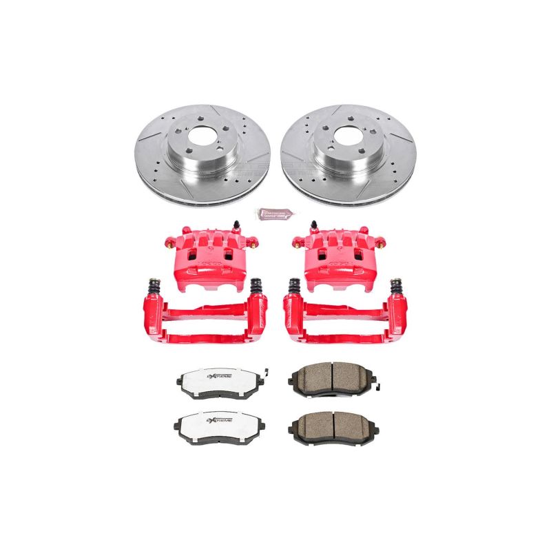 Power Stop 05-06 Saab 9-2X Front Z26 Street Warrior Brake Kit w/Calipers - KC1124-26