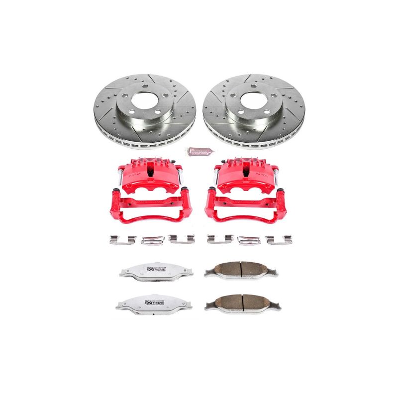 Power Stop 99-02 Ford Mustang Front Z26 Street Warrior Brake Kit w/Calipers - KC1301-26