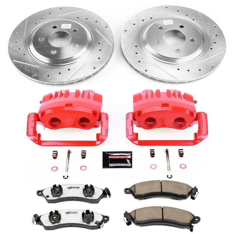 Power Stop 1999 Ford Mustang Front Z26 Street Warrior Brake Kit w/Calipers - KC1304C-26
