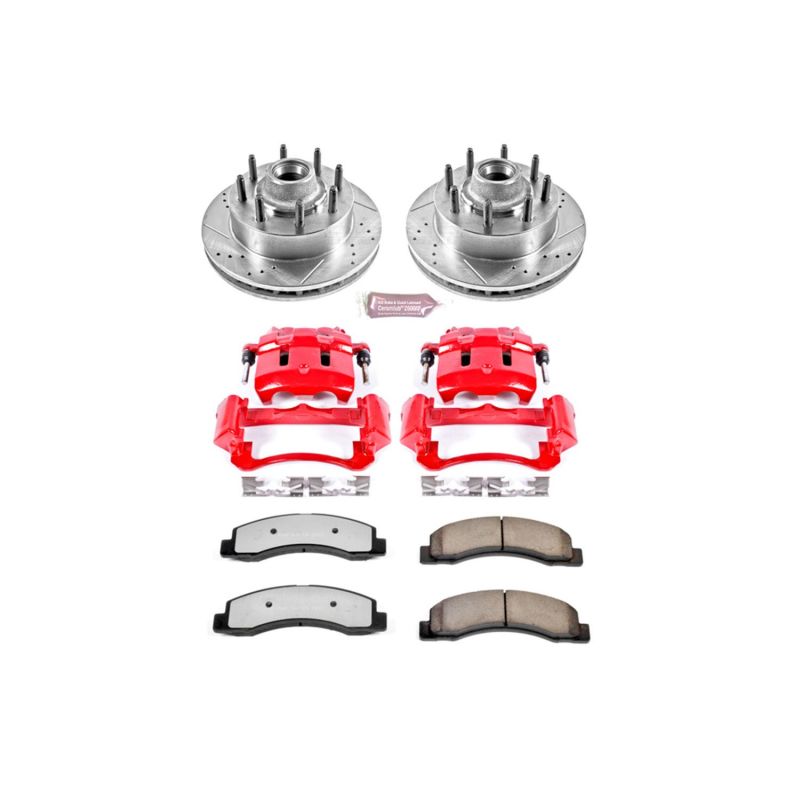 Power Stop 00-02 Ford Excursion Front Z36 Truck & Tow Brake Kit w/Calipers - KC1893-36