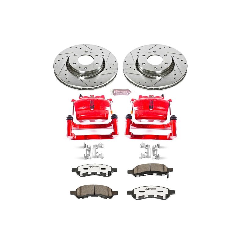 Power Stop 06-07 Buick Rainier Front Z26 Street Warrior Brake Kit w/Calipers - KC2059-26