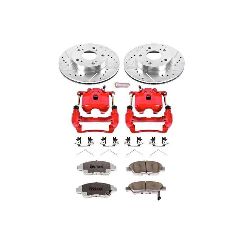 Power Stop 06-11 Honda Civic Front Z26 Street Warrior Brake Kit w/Calipers - KC2389-26