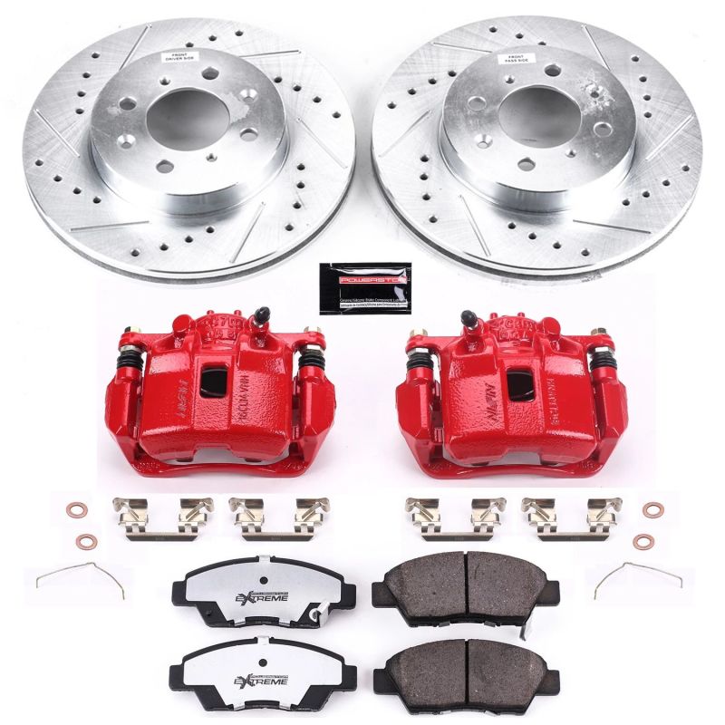 Power Stop 09-14 Honda Fit Front Z26 Street Warrior Brake Kit w/Calipers - KC5382-26