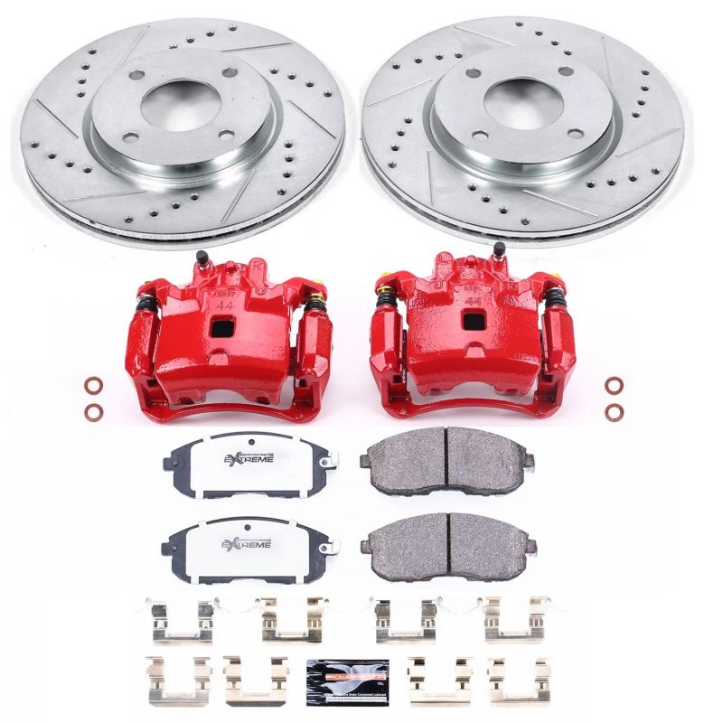 Power Stop 07-12 Nissan Sentra Front Z26 Street Warrior Brake Kit w/Calipers - KC5817B-26