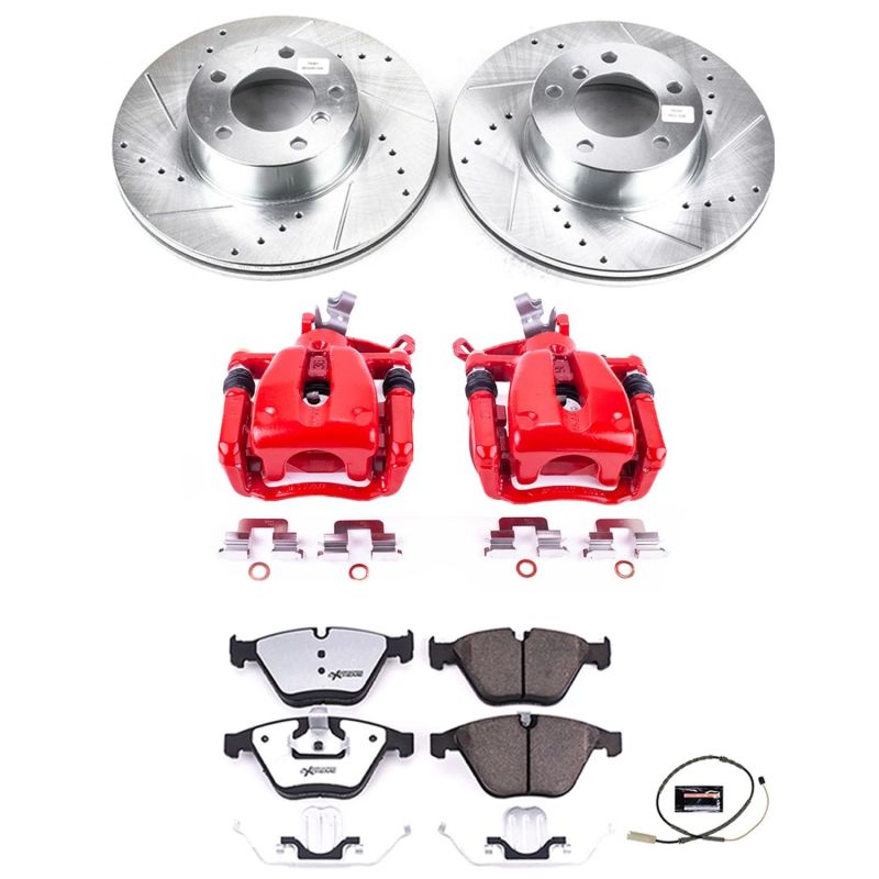 Power Stop 11-12 BMW 328i xDrive Front Z26 Street Warrior Brake Kit w/Calipers - KC6073-26