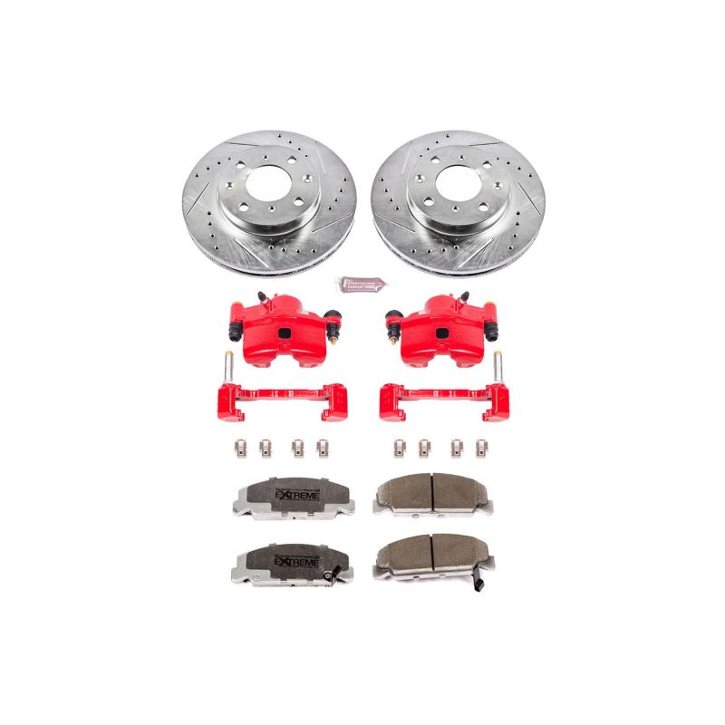 Power Stop 90-00 Honda Civic Front Z26 Street Warrior Brake Kit w/Calipers - KC699-26