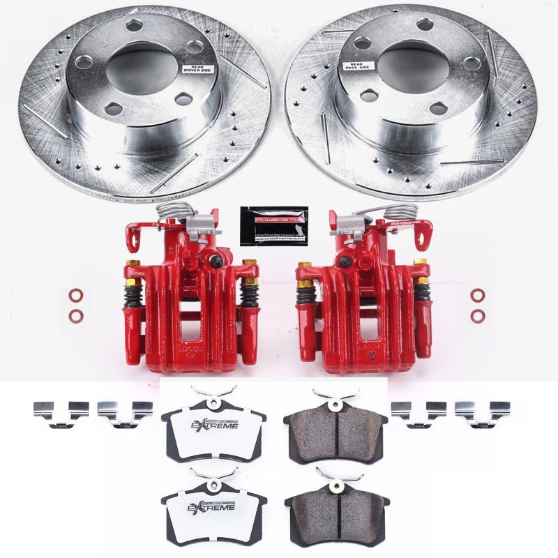 Power Stop 98-01 Audi A6 Quattro Rear Z26 Street Warrior Brake Kit w/Calipers - KC849-26