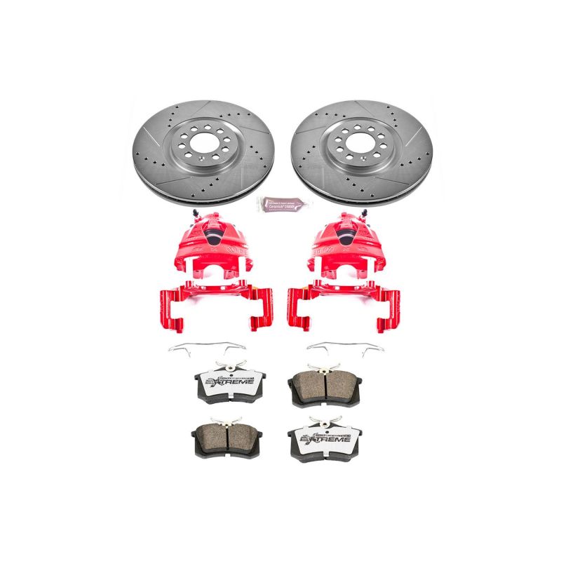 Power Stop 02-04 Volkswagen Golf Front Z26 Street Warrior Brake Kit w/Calipers - KC914-26