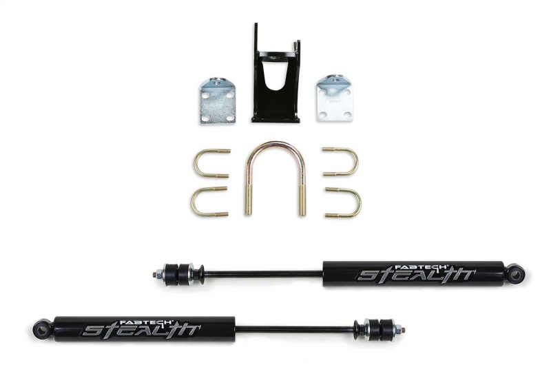 Fabtech 05-21 Ford F250/350 4WD Dual Stealth Steering Stabilizer Kit - Opposing Style - FTS8046