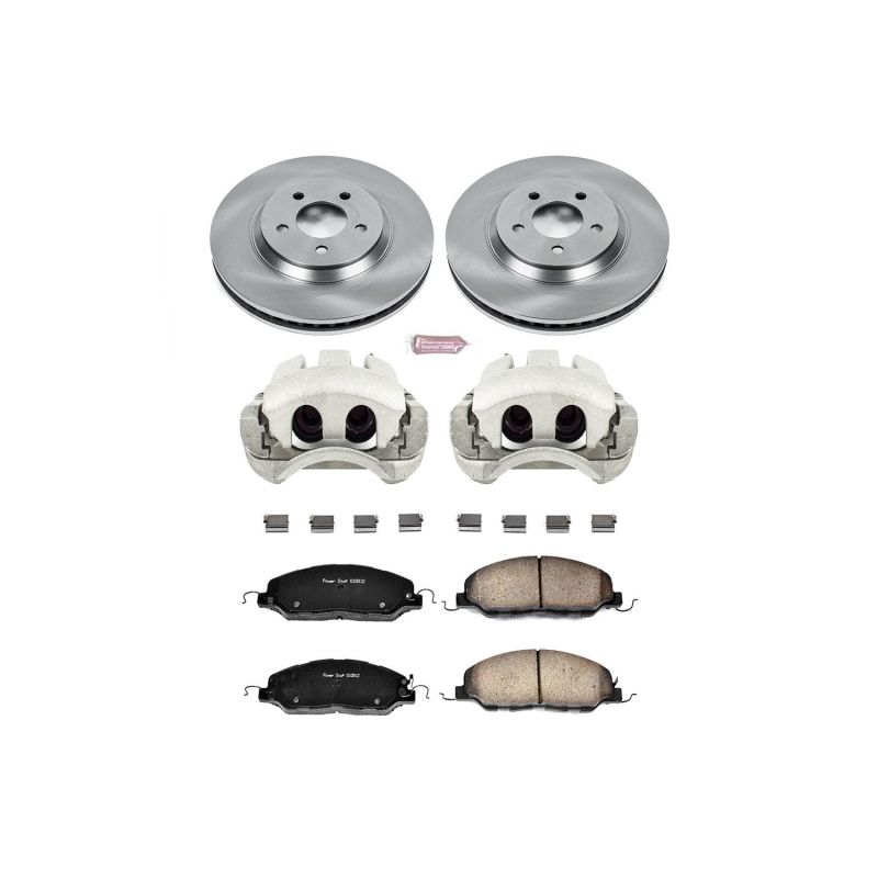 Power Stop 11-14 Ford Mustang Front Autospecialty Brake Kit w/Calipers - KCOE5407