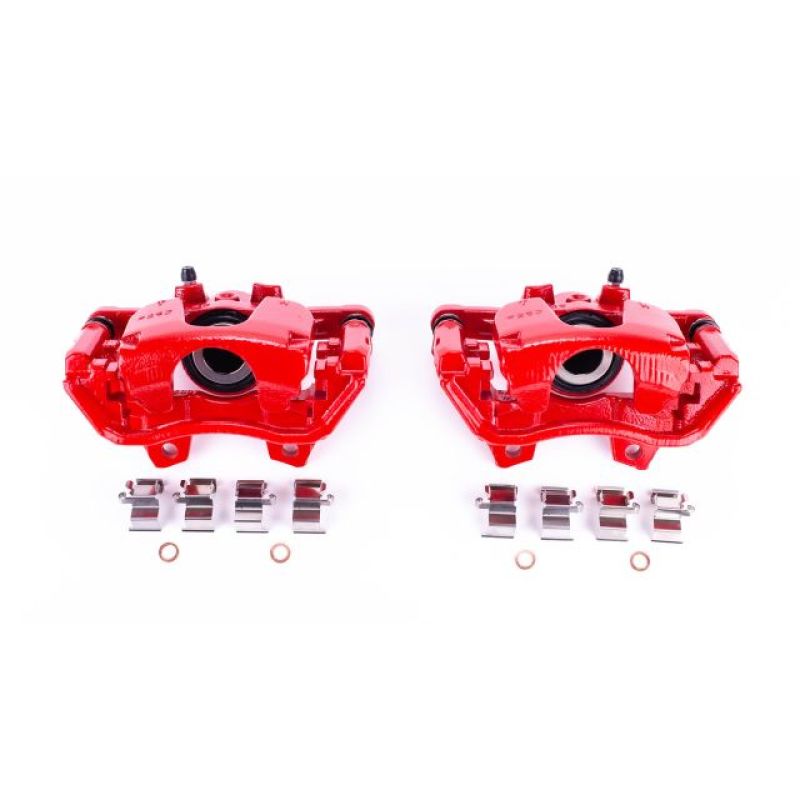 Power Stop 2018 Jeep Wrangler Rear Red Calipers w/Brackets - Pair - S15014
