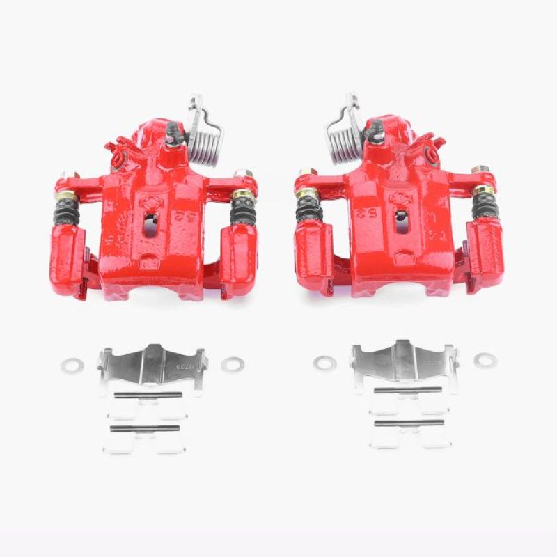 Power Stop 99-01 Infiniti G20 Rear Red Calipers w/Brackets - Pair - S2626