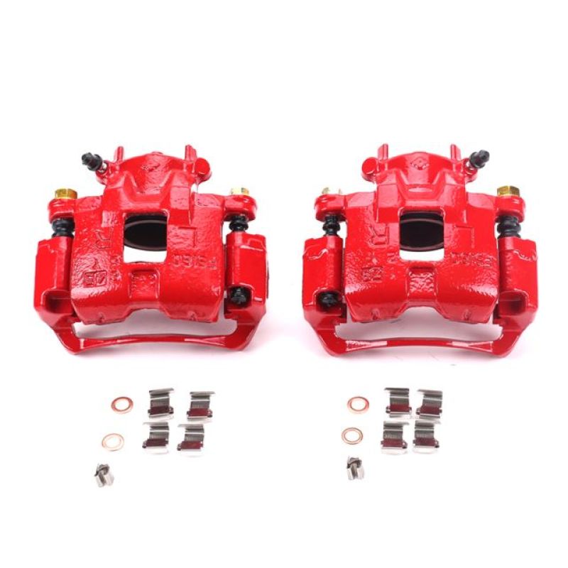 Power Stop 02-07 Mitsubishi Lancer Front Red Calipers w/Brackets - Pair - S2680