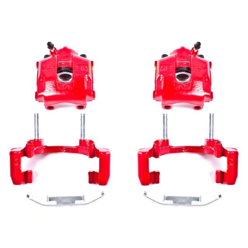 Power Stop 2000 BMW 323Ci Rear Red Calipers w/Brackets - Pair - S2640