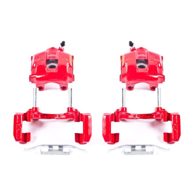 Power Stop 01-05 BMW 320i Rear Red Calipers w/Brackets - Pair - S2640A