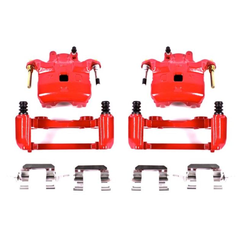 Power Stop 03-05 Infiniti G35 Front Red Calipers w/Brackets - Pair - S2690A