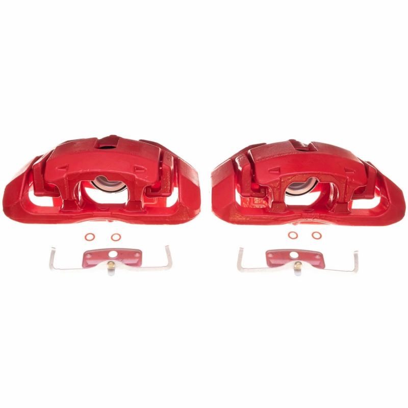 Power Stop 08-10 BMW 535i Front Red Calipers w/Brackets - Pair - S2770